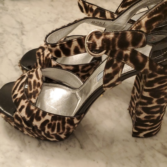 Prada leopard pony hair platforms sz 37 - Picture 2 of 9
